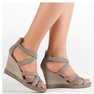 Geox Respira Strappy, Suede Wedge Shoes